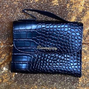 Black Alligator Printed crossbody bag with Handle
